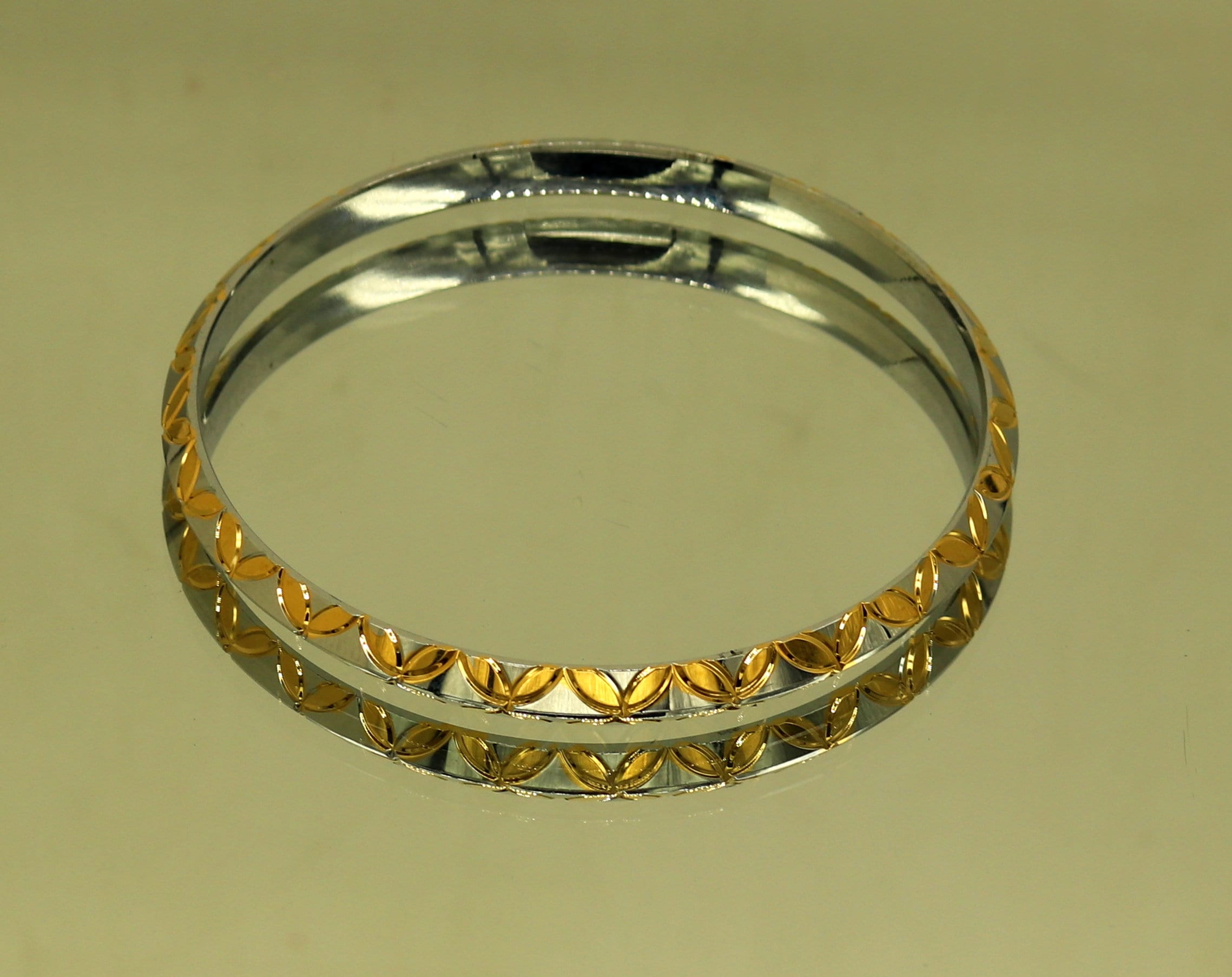 Punjabi Sikh Solid Silver Gold Polished Bangle Bracelet Kada Etsy UK