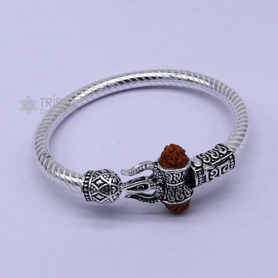 925 Sterling Silver Handmade Lord Shiva Mahakal Design Rakhi Bracelet  Amazing Rudraksha Mahakaal Bracelet, Use as Daily Use Jewelry Rk207 - Etsy  Israel