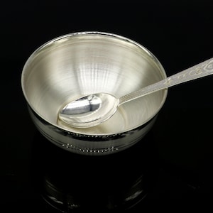 999 pure fine silver handmade utensils, silver article, silver vessel, silver accessories, silver puja art, silver baby bowl set sv105