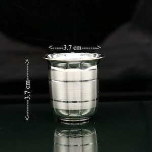 Solid silver handmade water/milk Glass tumbler, silver flask, baby kids silver cup utensils for stay healthy from bacteria sv218