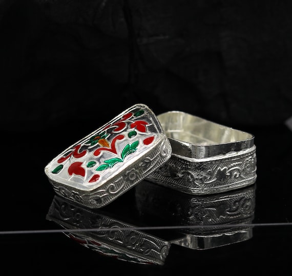 ☆純銀 入れ物☆ 1950年代のヨーロッパ製、クルミ型のヴィンテージ純銀