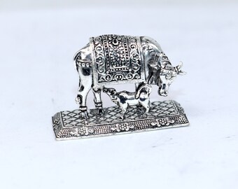 願掛け牛 925スターリングシルバー製カムデーヌ牛、神の牛、願いを叶える牛、富
