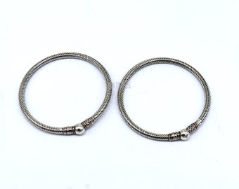 Pure 925 Sterling Silver Unique Vintage Style Bangle