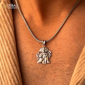 Divine 925 sterling silver handmade Hindu god Lord Panchmukhi Hanuman pendant amazing designer trendy  pendant unisex gifting jewelry Nsp621
