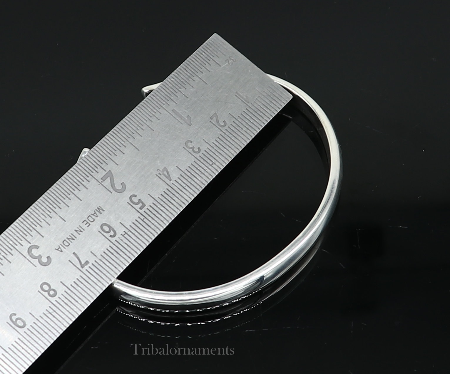 Plain Shiny Solid 925 Sterling Silver Handmade Adjustable