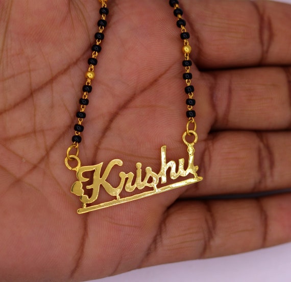 22k Yellow Gold Handmade Solid Gold English Name Necklace Gold