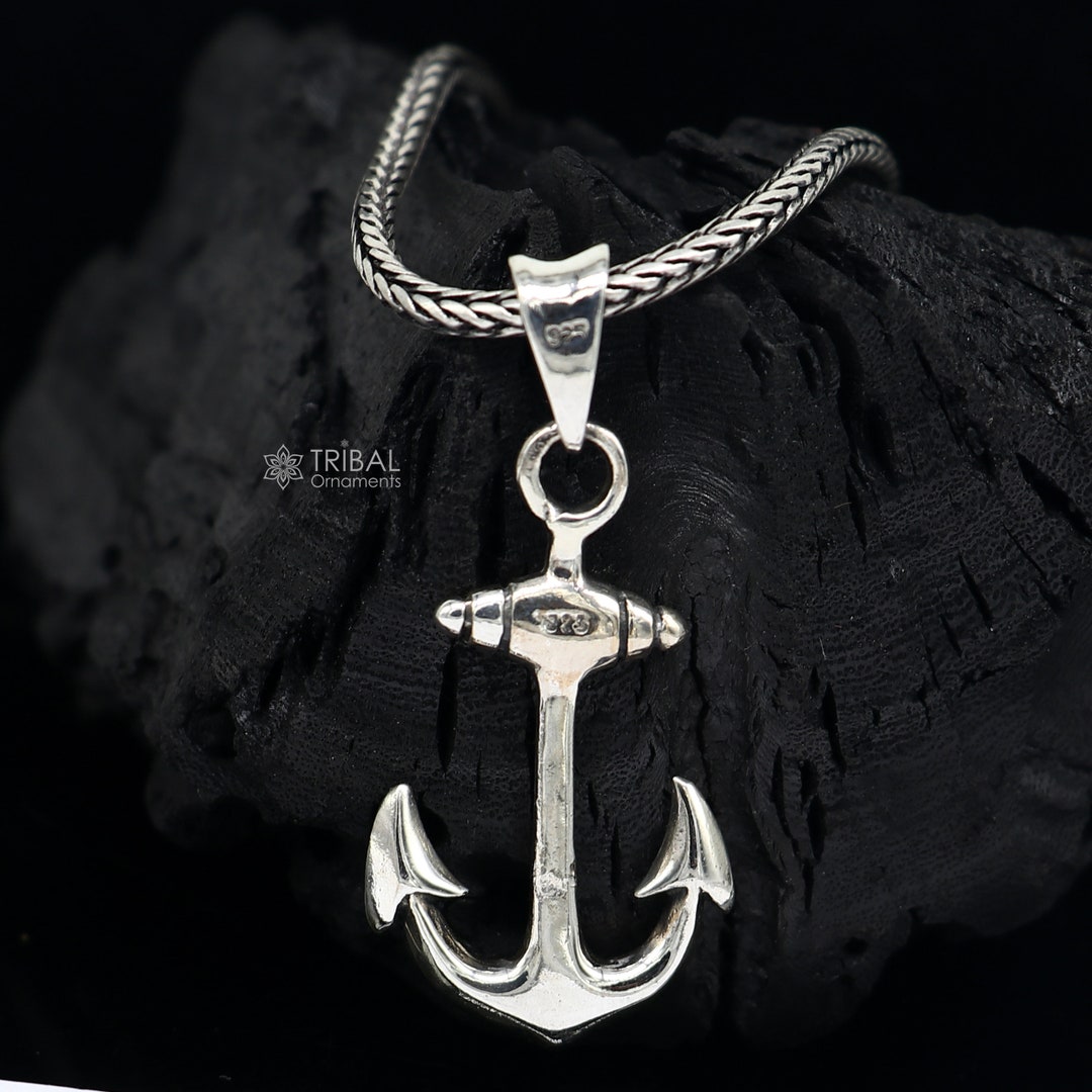 925 Pure Silver ANCHOR Pendant, Wheat Chain Necklace Best Gifting