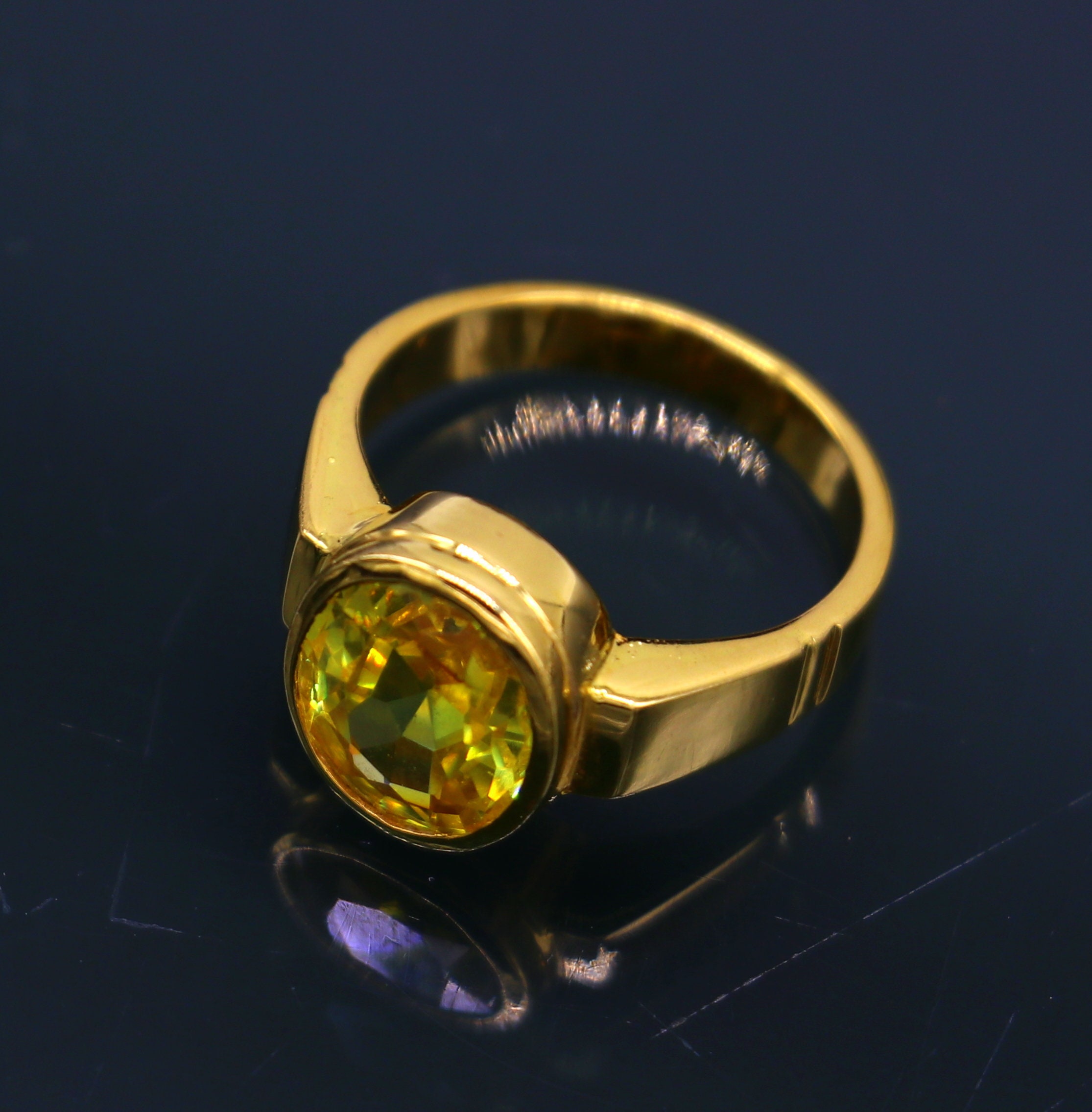 Yellow Sapphire Gold Ring (Design A10) | GemPundit