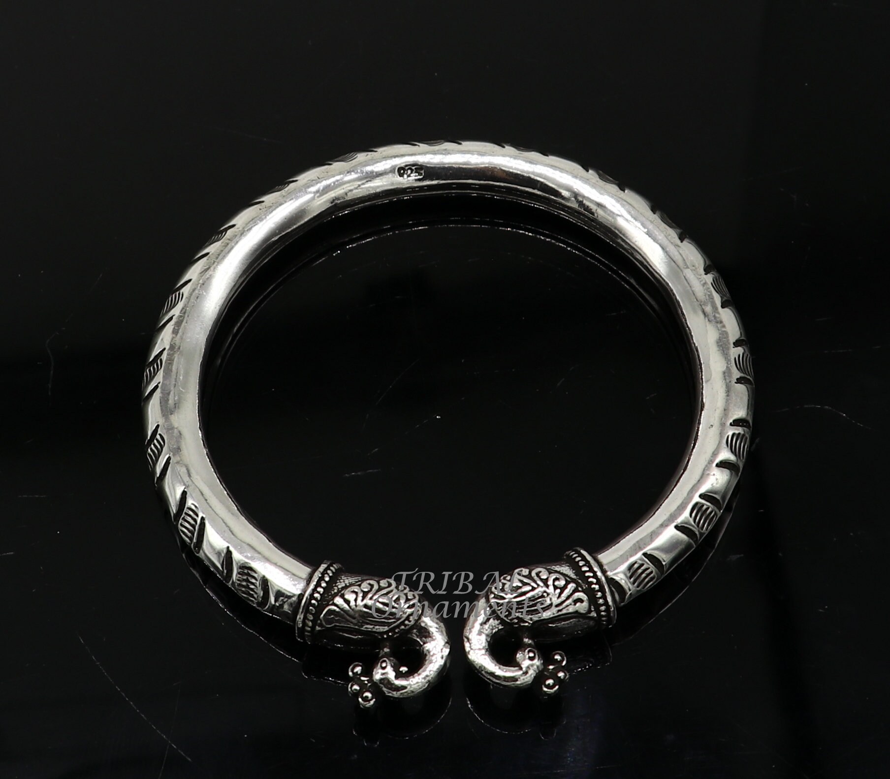 925 Sterling Silver Handmade Vintage Peacock Design Cubic