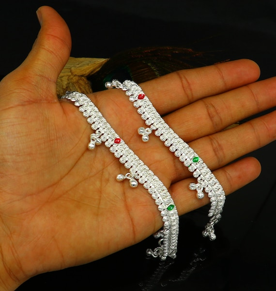 6 Inches Sterling Silver Customized Silver Ankle Bracelet New Born