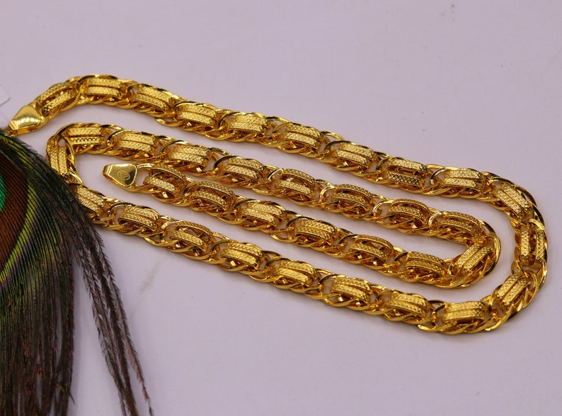22kt Yellow Gold Handmade Designer Amazing Royal Style Fancy Chain ...