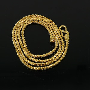 Solid 22k yellow gold handmade fabulous Rope chain necklace excellent gold unisex chain certified best gifting jewelry men&#39;s girls gch578