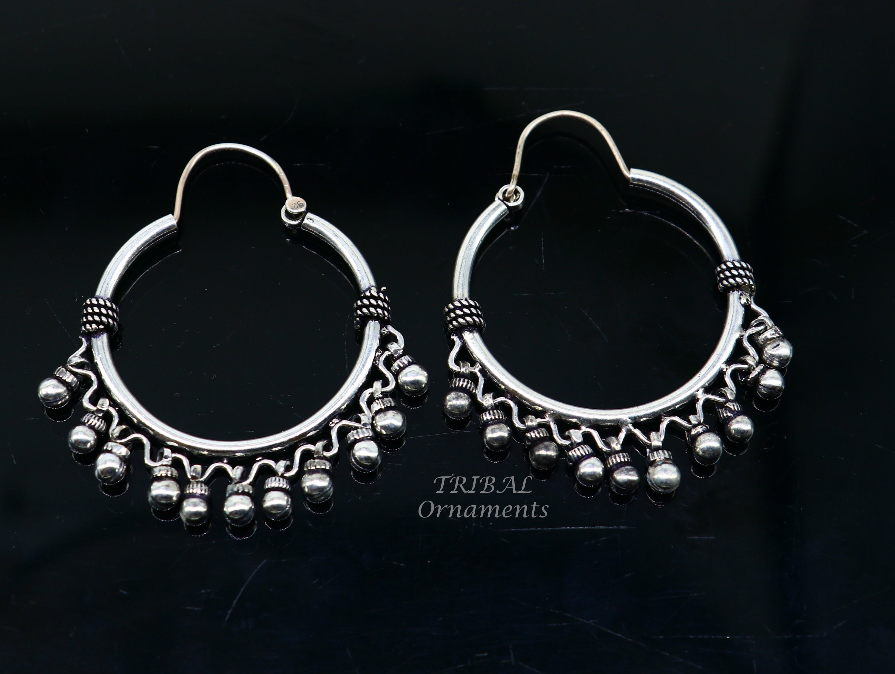 925 Sterling Silver Handmade Hoop Earring, Fabulous Bali