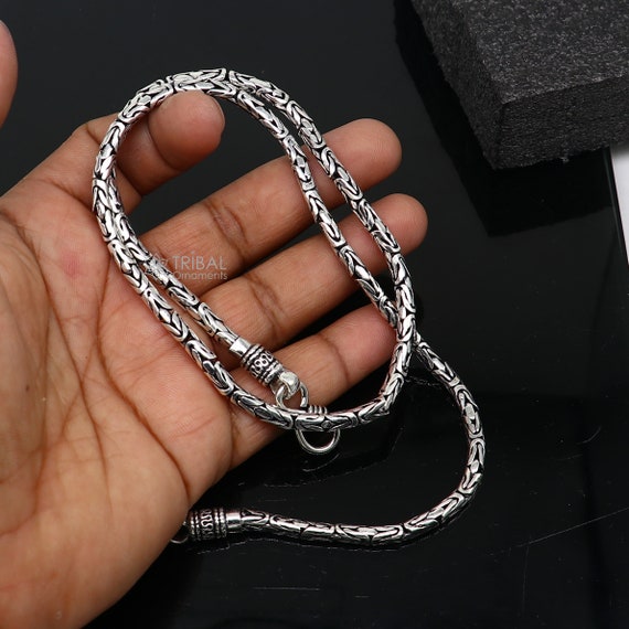Buy 4mm 925 Sterling Silver Handmade Solid Vintage Byzantine Design Chain Heavy Necklace Amazing Luxury Royal Gifting Designer Jewelry Ch563 Online in India Etsy