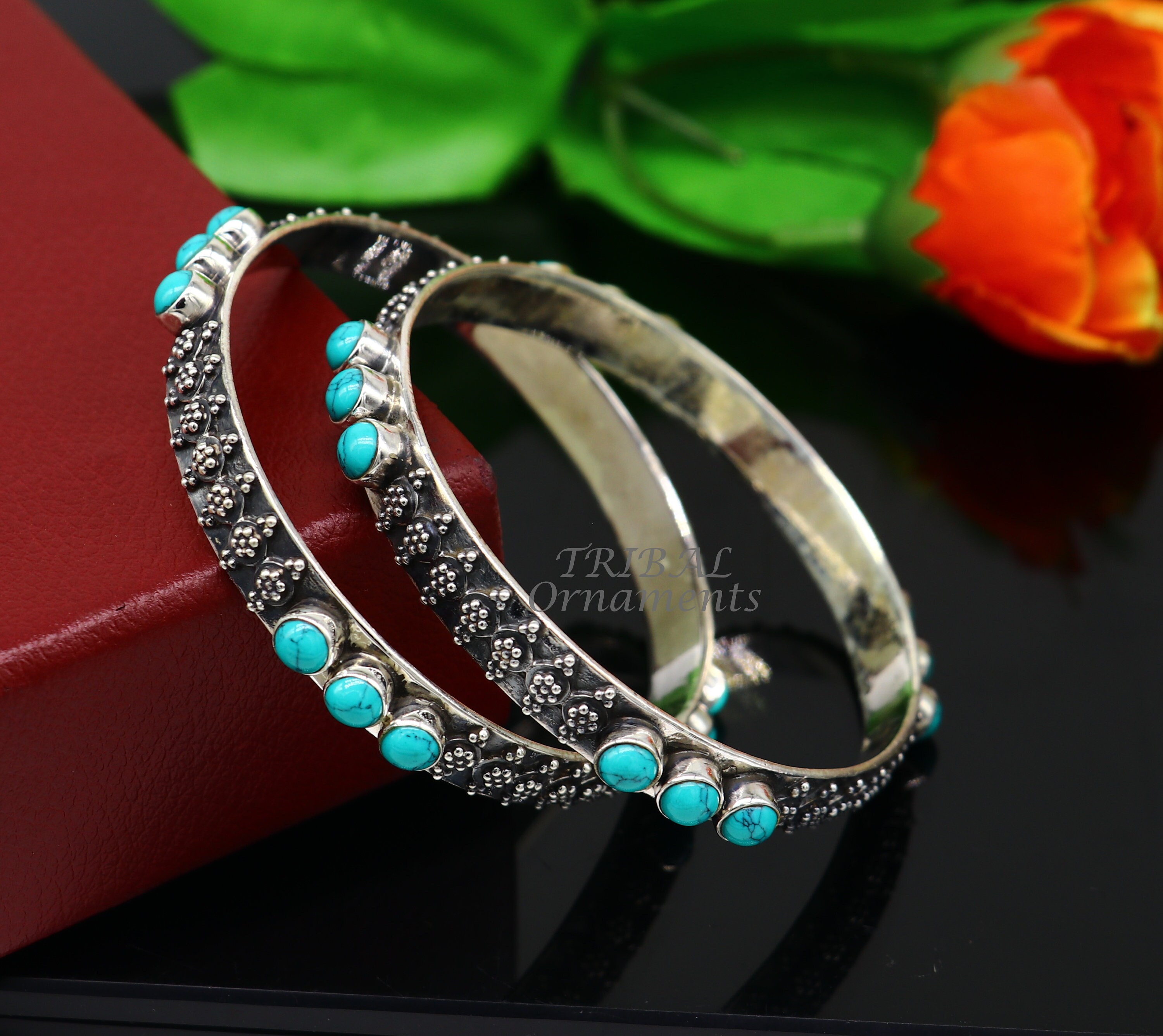 925 Sterling Silver Customized Vintage Antique Design Turquoise