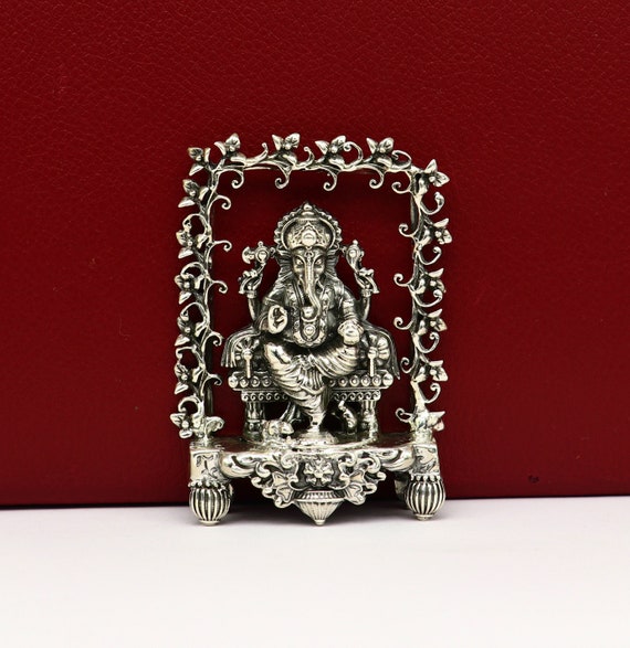 handcrafted Lord Ganesh statue Diwali puja gift art62 Silver Idols Figurine Solid Sterling silver Lord Ganesh Idol Pooja Articles
