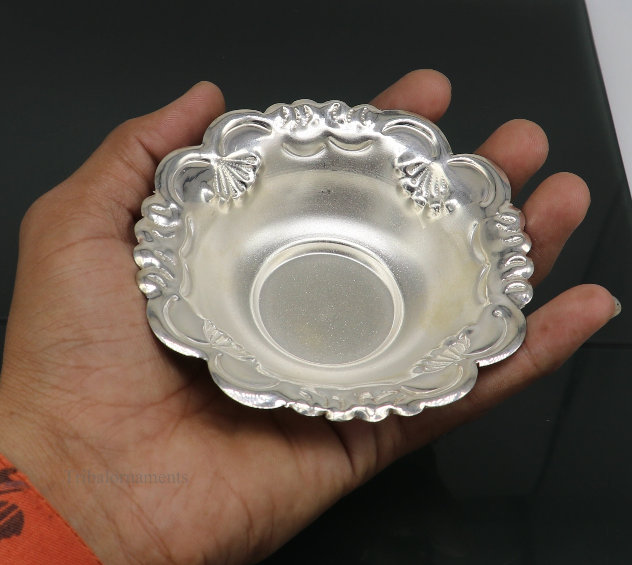 人気ブランドを 925solid Sterling Silver Exclusive Handcrafted Work Light 皿・プレート
