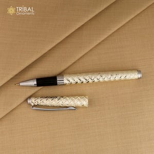 925 Sterling silver work writing ball pen, best silver gifting article from india art846
