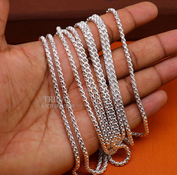 JYDdM ♥ 925 Cutting Ball Silky Chain Necklace Type.3 3mm 925 Sterling Silver Handmade Amazing Stylish Delicate