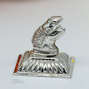 Lord Ganesha Vahan Mushak  maharaj sterling silver handmade small article for puja, best gift for lord ganesha, divine statue su609