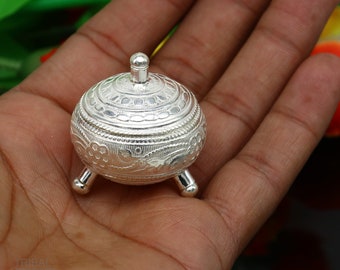 全商品オープニング価格！ 925 Sterling Solid Box, Trinket Fabulous Handmade Silver 小物入れ