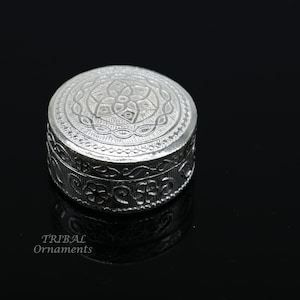 925 Sterling silver handmade trinket box, eye kajal box, container box, kumkum box, sindur or puja box, best brides gift stb374