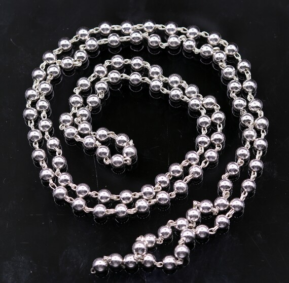 925 Sterling Silver Fabulous Plain Solid Beads Chain Japp 925 Sterling Silver Fabulous Plain Solid Beads Chain Japp