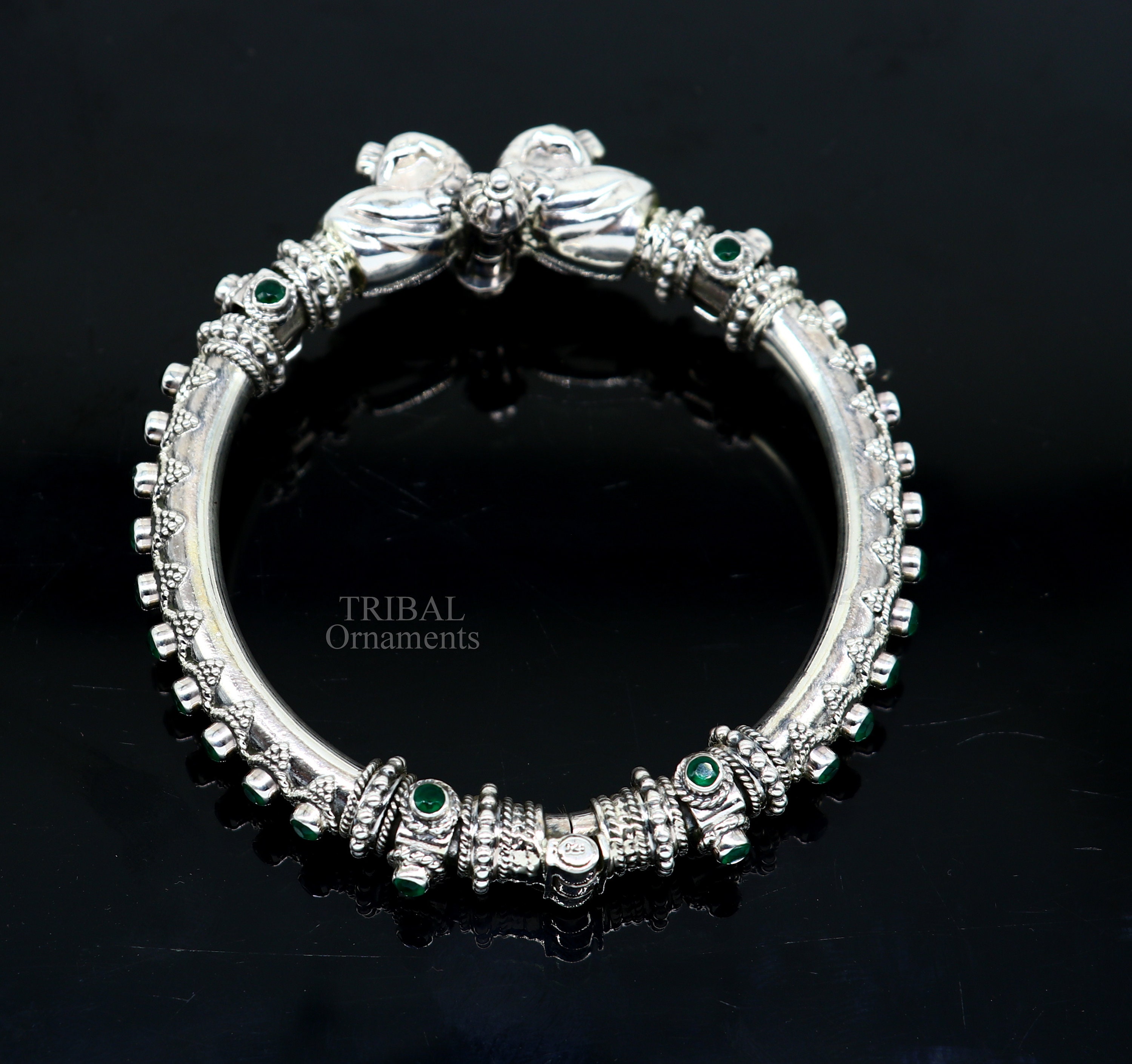 925 Sterling Silver Handmade Vintage Peacock Design Cubic