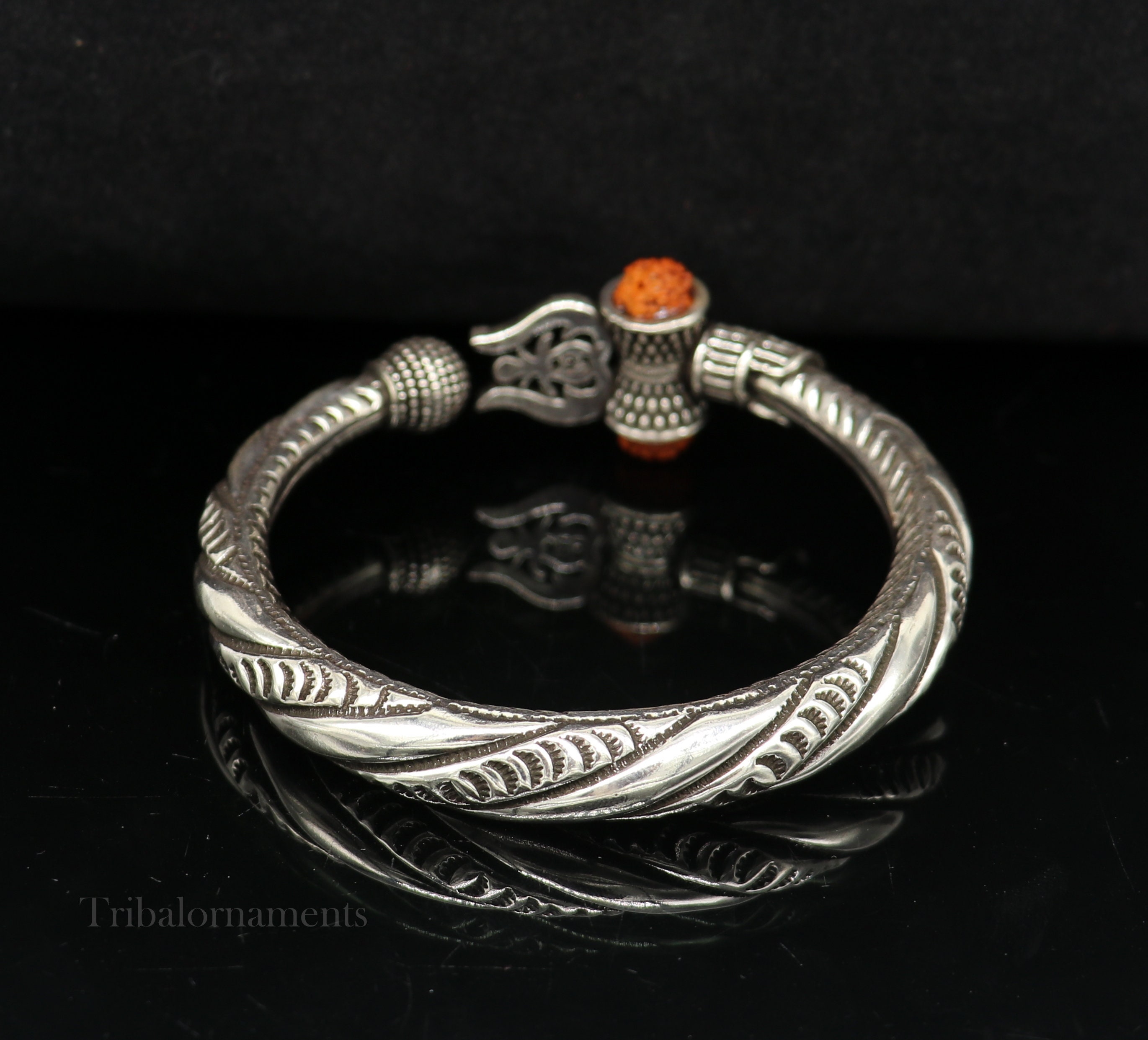 925 Sterling Silver Handmade Chitai Work Lord Shiva Trident