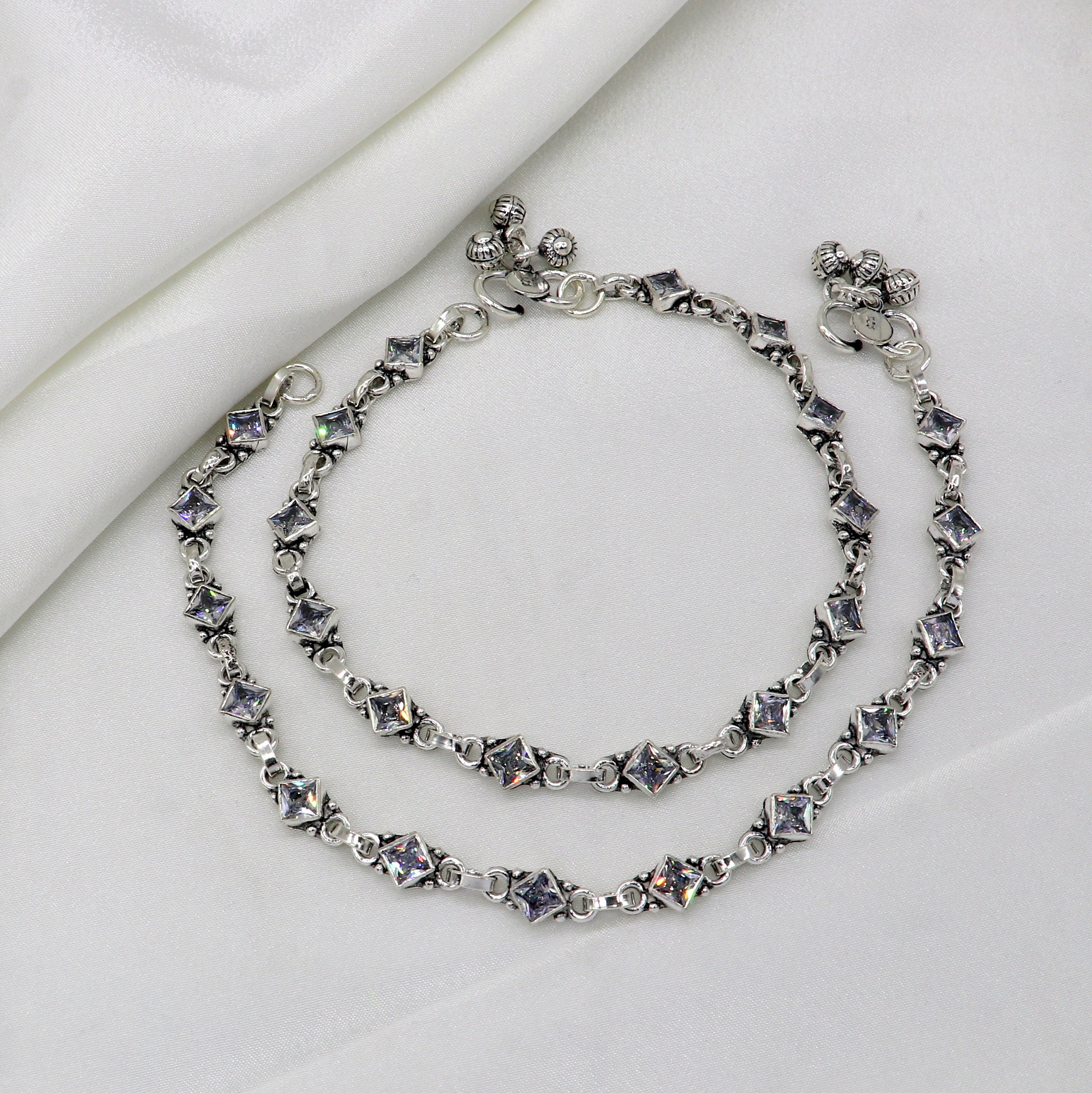 925 Sterling Silver Cubic Zircon Stone Anklets /ankle 925 Sterling Silver Cubic Zircon Stone Anklets /ankle