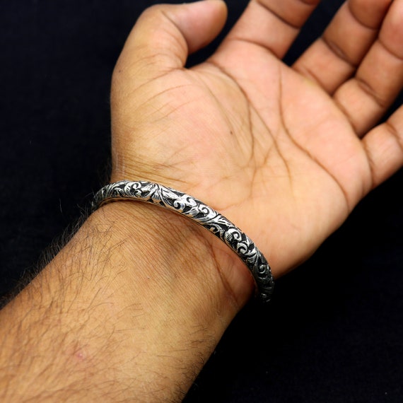 925 Sterling Silver Handmade Chitai Bangle Bracelet Kada 925 Sterling Silver Handmade Chitai Bangle Bracelet Kada