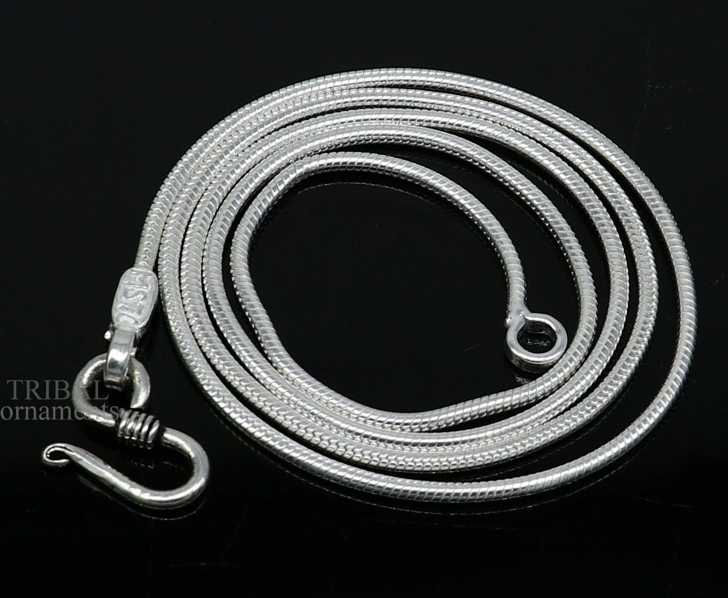 Solid Sterling Silver Handmade Snake Chain Pendant Chain Solid Sterling Silver Handmade Snake Chain Pendant Chain