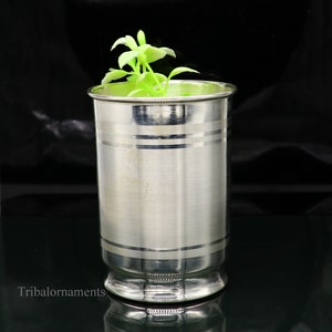 999 fine silver handmade vessels, water/milk Glass tumbler, silver flask, baby kids silver utensils stay healthy water milk glass sv227