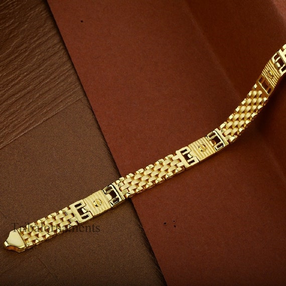 New big size krishna logo with diamond gold plated bracelet for men - –  Soni Fashion®