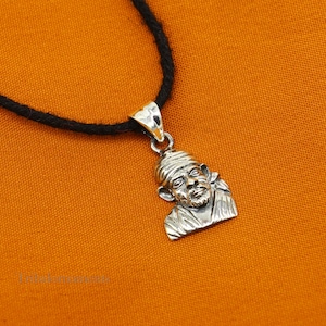 925 sterling silver handmade Indian deity divine Sai Baba pendant, stylish unisex pendant locket personalized jewelry tribal jewelry ssp868