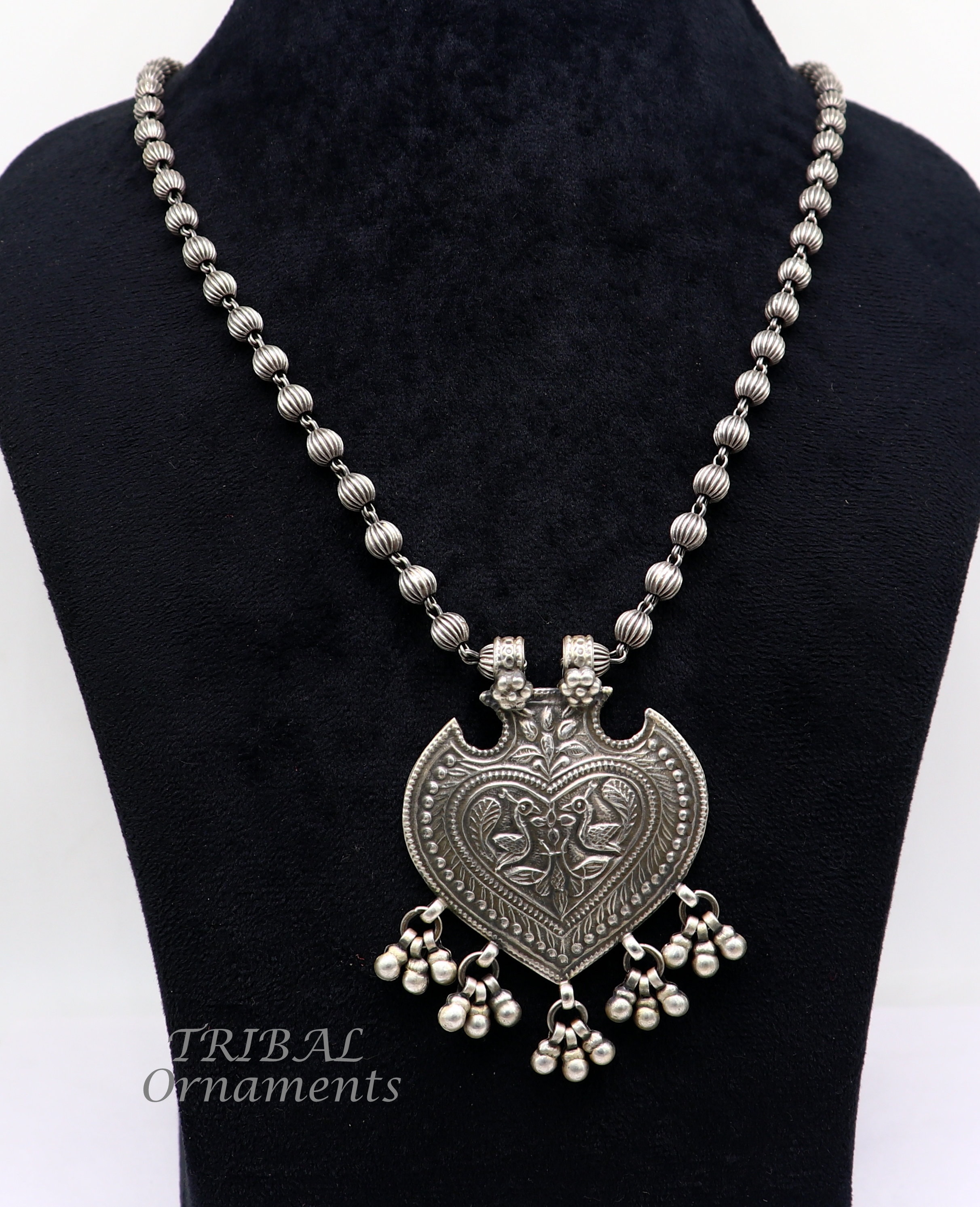 925 Sterling Silver Handmade Vintage Design Pendant With Beaded