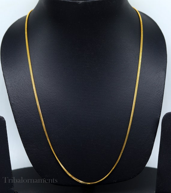22kt Yellow Gold Handmade Double Box Chain Customized Work