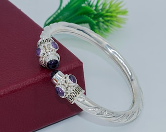 925 Sterling Silver Handcrafted Customized Bangle Bracelet With