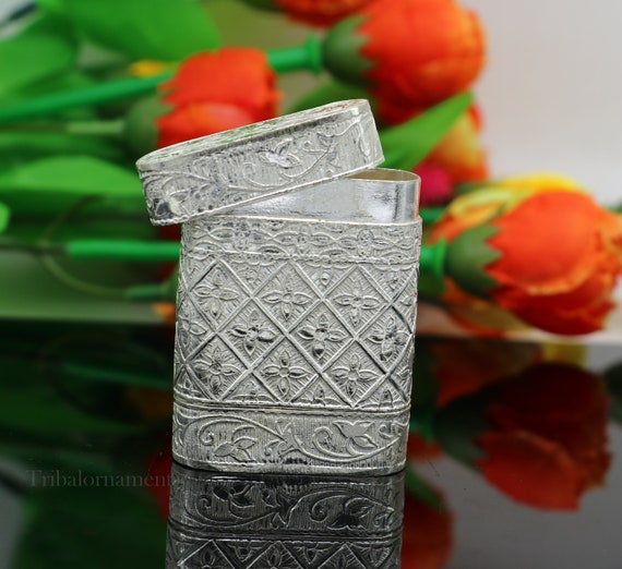 925 Sterling Silver Handmade 2 in 1 Tobacco Box, Fennel Box Office & Home,  Storage Box Silver Utensils, Silver Box, Men's Accessories Stb314