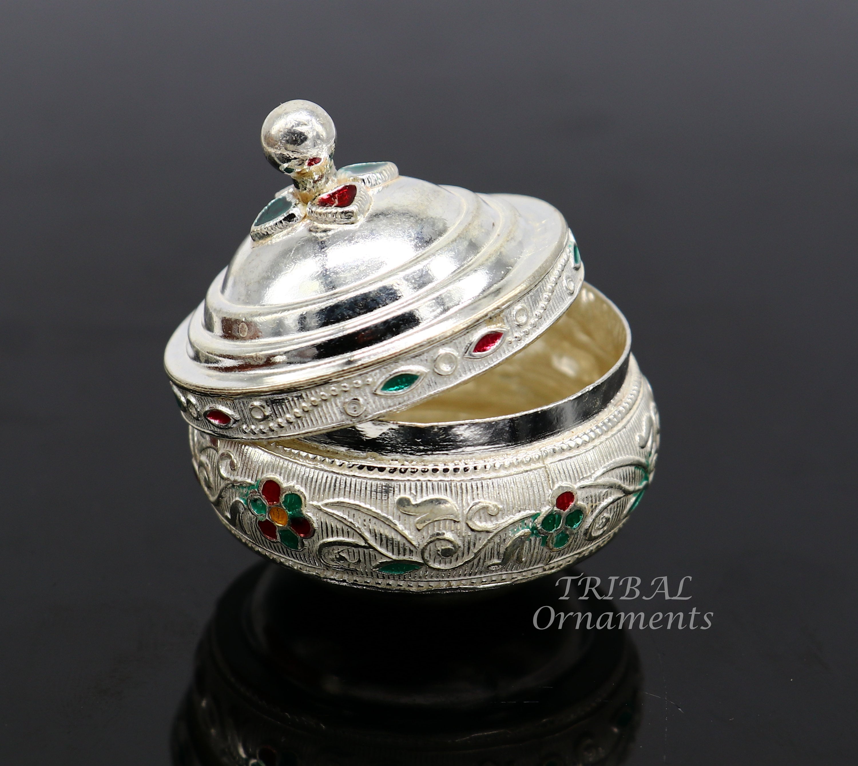 925 Sterling Silver Trinket Box, Kajal Box/casket Box, Sindur Box