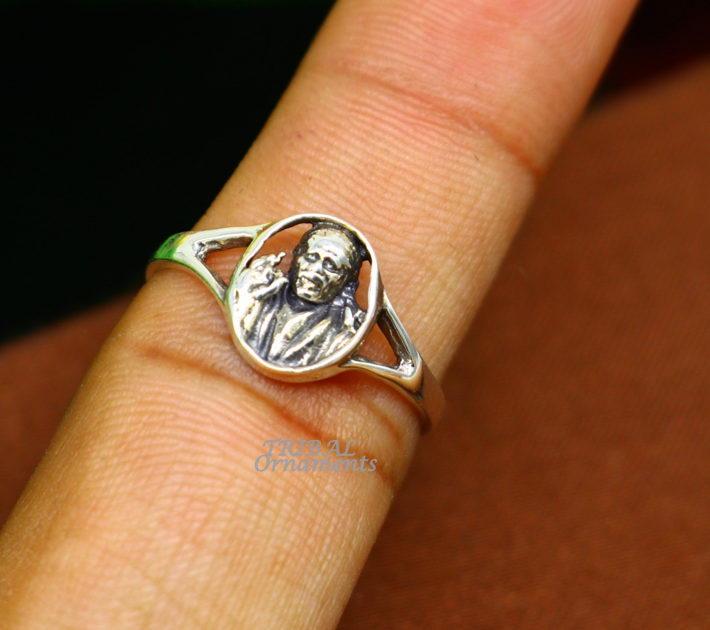Amazing Customized Design 925 Sterling Silver Vintage Antique Style Sai Baba Ring Band Best Gifting Brides Wedding Jewelry India Sr332 Etsy New Zealand