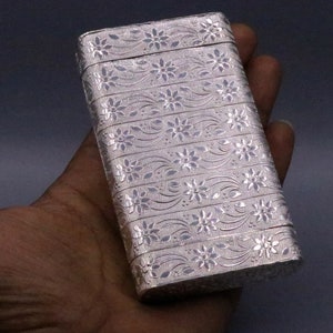 Vintage antique design 925 sterling silver handmade trinket box excellent casket cigar box jewelry for royal jewelry trnk27