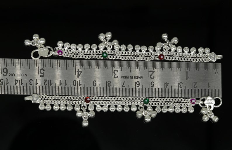 5.2 long Sterling silver handmade amazing silver ankle bracelet baby anklet noisy sound charm customized anklet personalized gifting ank211
