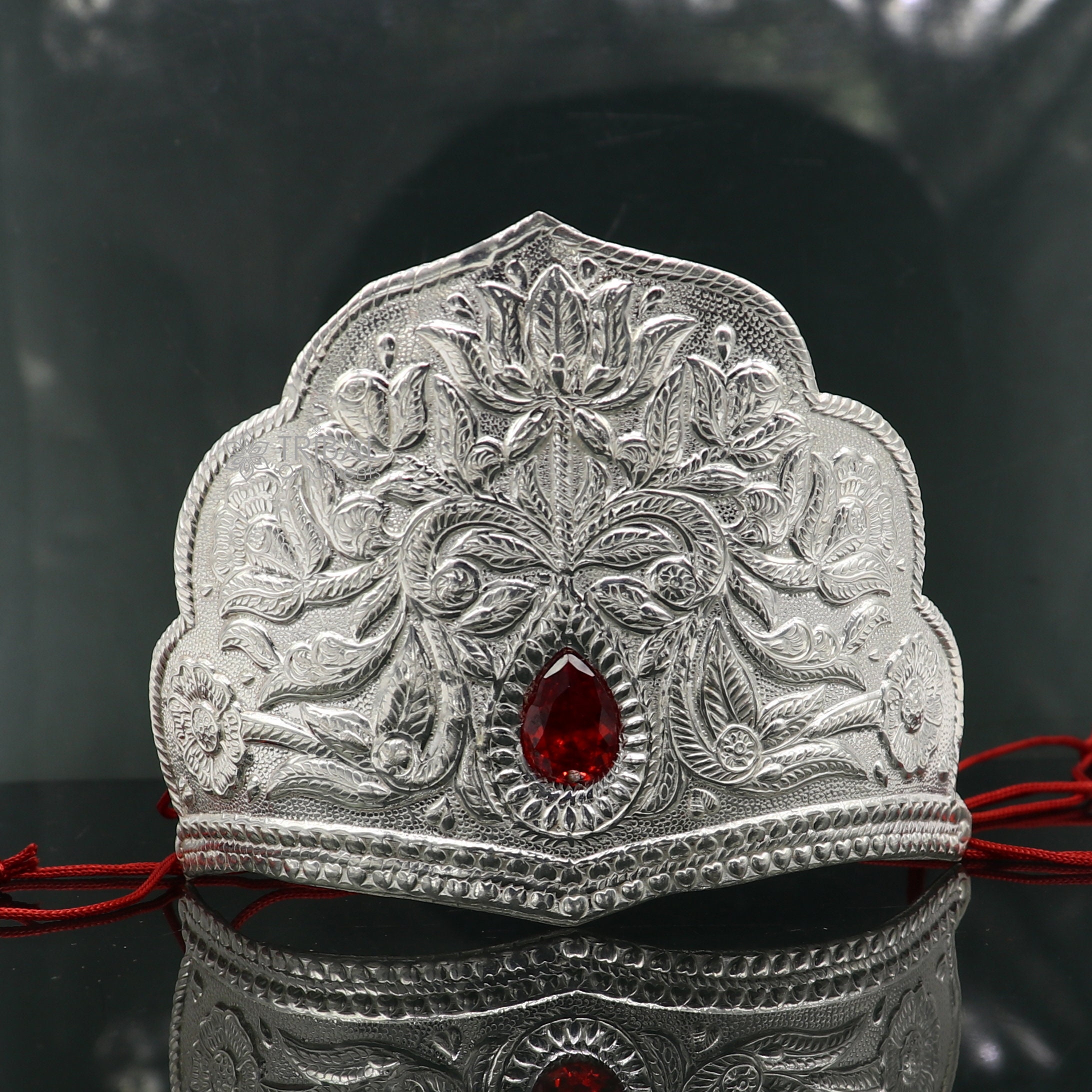 925 Sterling Silver Vintage Antique Design Handmade Mukut
