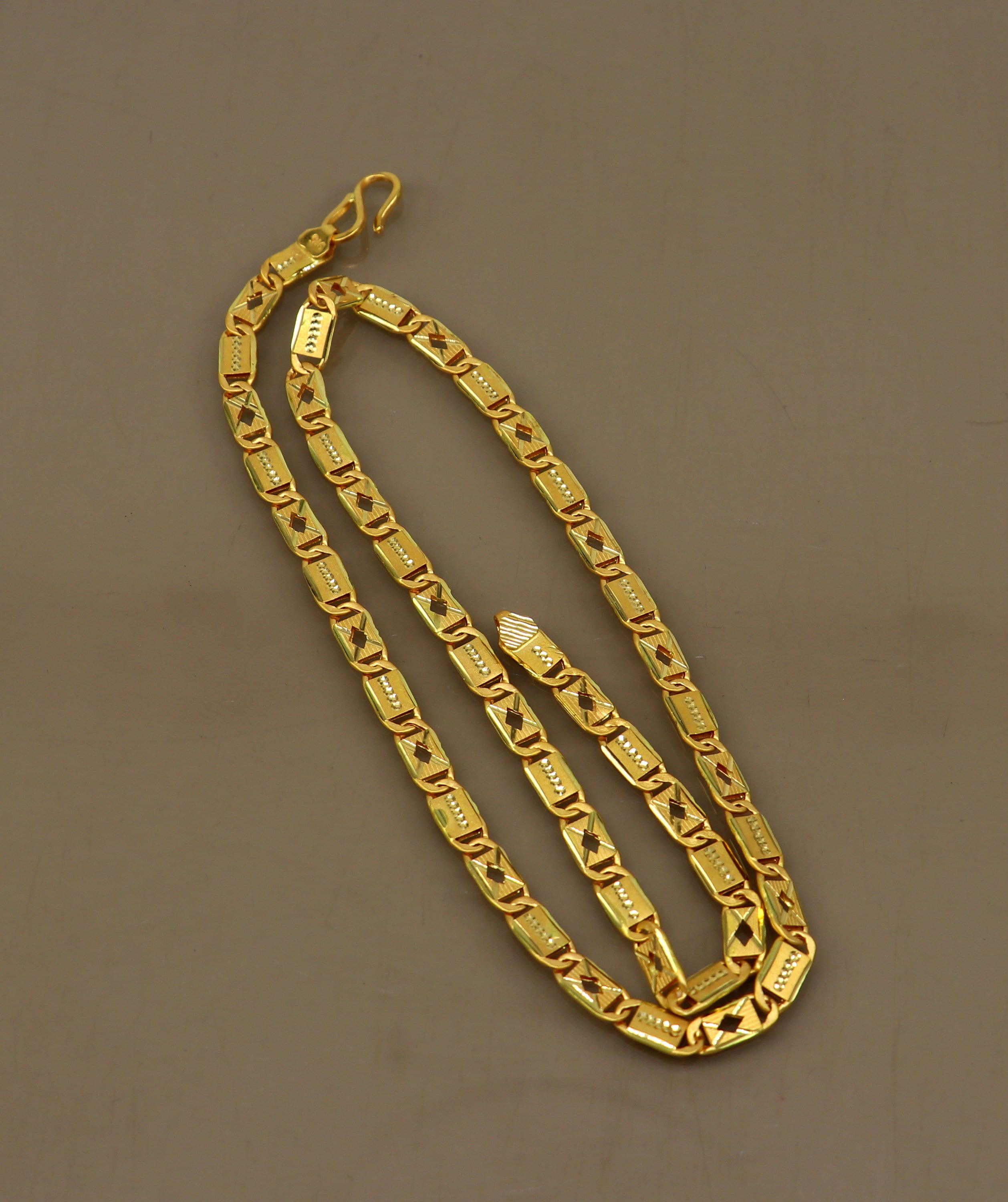 22kt Yellow Gold Royal Nawabi Baht Chain Bar Chain Fabulous - Etsy UK