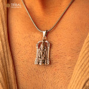 925 sterling silver stylish idol Venkateswara swamy tirupati balaji and Laxmi Pendant, amazing Krishna pendant gift jewelry ssp1541