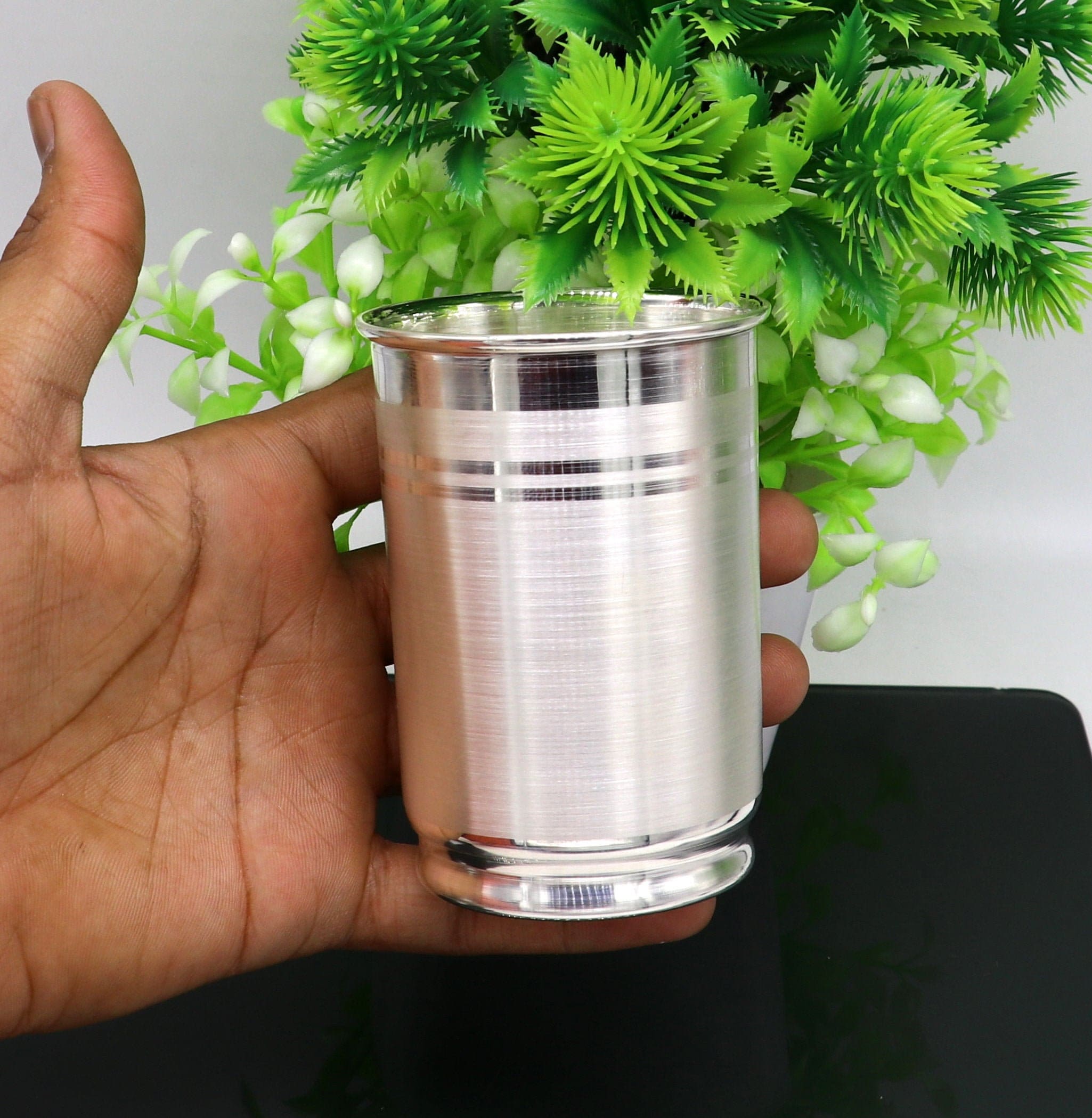 999 pure solid silver handmade water glass or milk tumbler Etsy