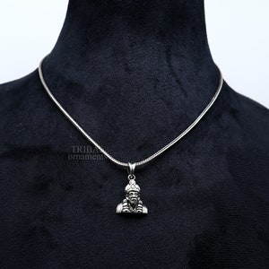 925 sterling silver handmade Indian idol Sai Baba pendant, amazing stylish unisex pendant locket personalized jewelry tribal jewelry ssp1703