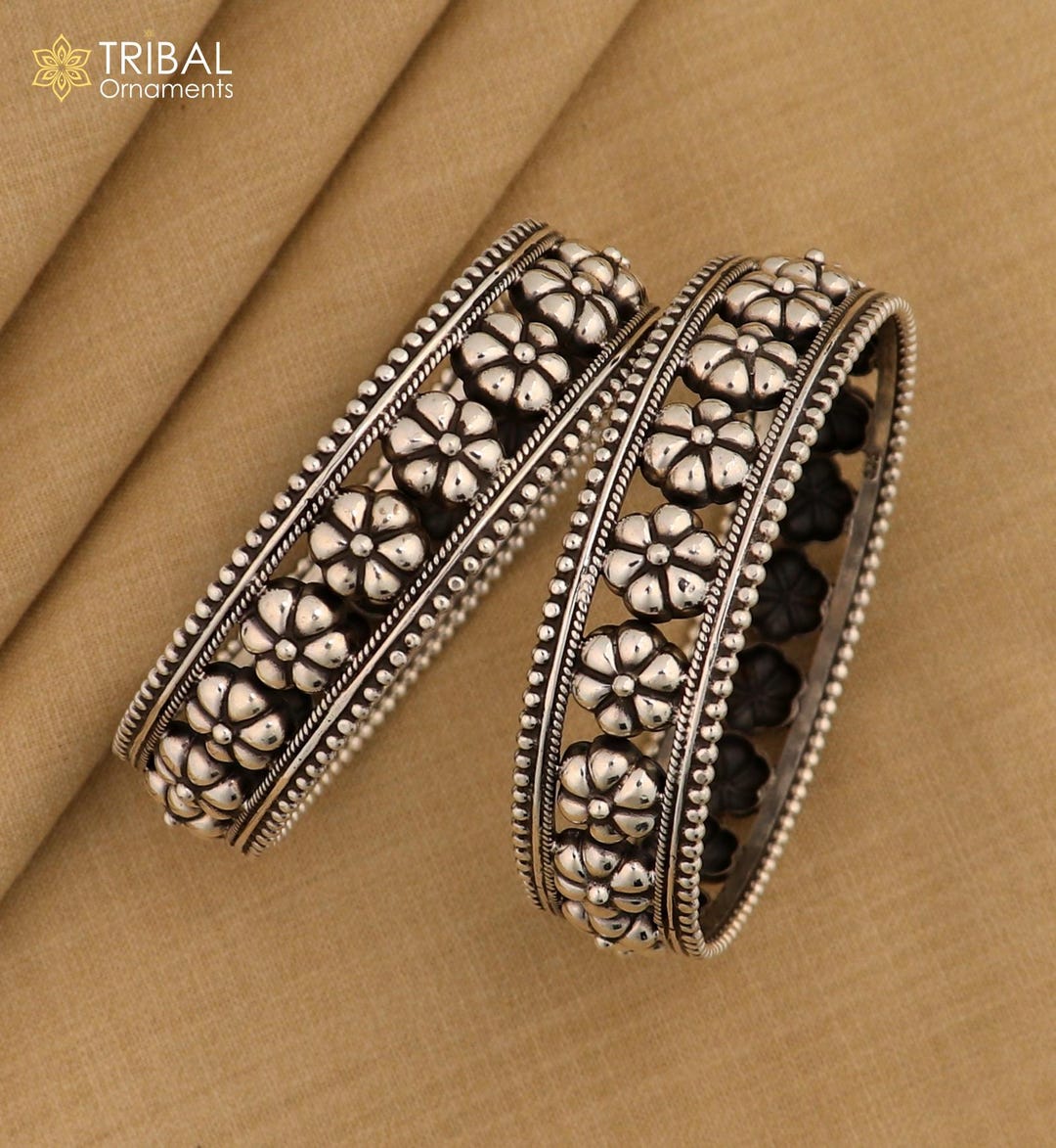 925 Sterling Silver Handmade Gorgeous Vintage Floral Design