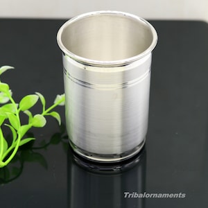 Handmade 999 fine silver vessels, water/milk Glass tumbler, silver flask, baby kids silver utensils for stay healthy from bacteria sv37